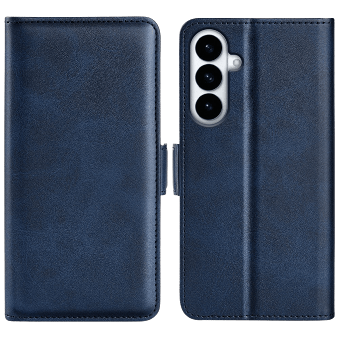 CaseBody Samsung S26 Plus Real Leather Wallet Hoesje Blauw
