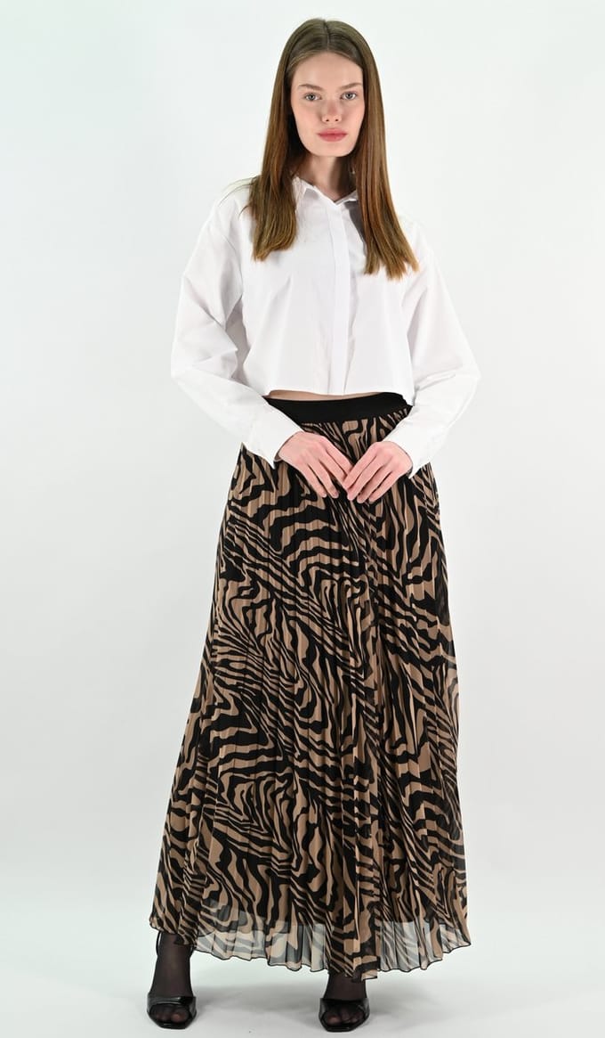 YesMooi - Plooirok met animalprint - A-lijn rok - M (38)