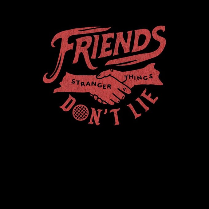 Stranger Things Friends Don't Lie Unisex T-Shirt - Zwart - L
