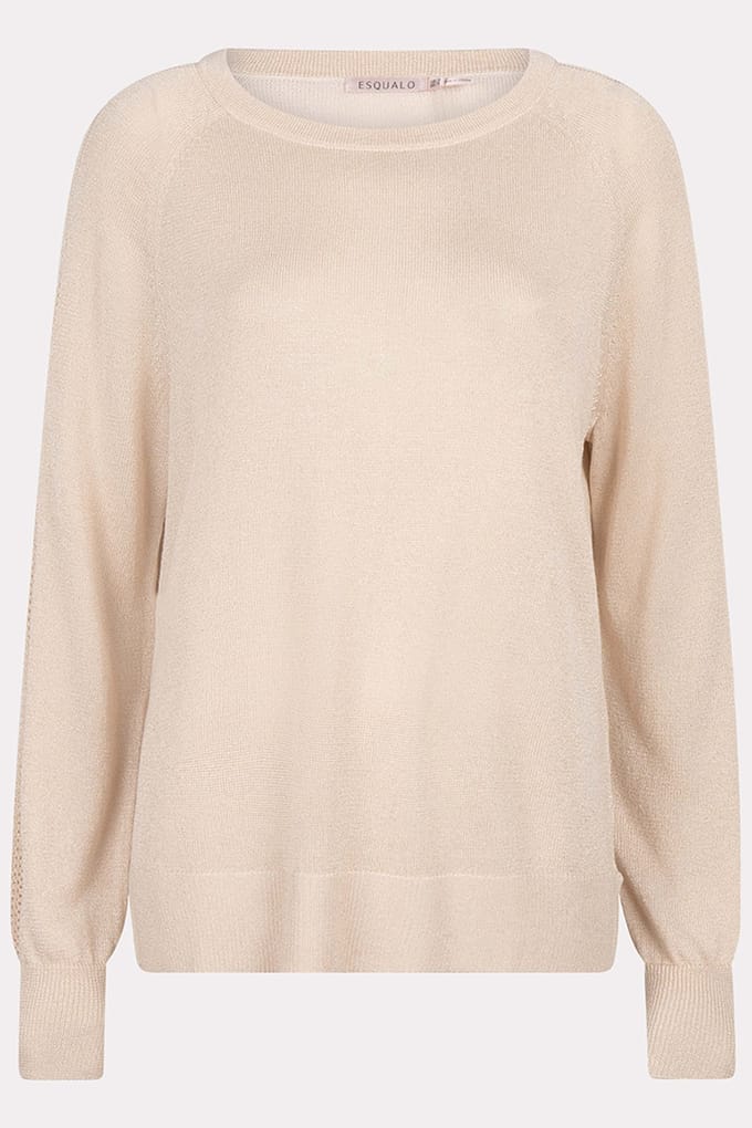 EsQualo Sweater Raglan Pointelle Lurex Ivory Taglia: S | Maglioni a maglia Outlet | Donna | Bianco