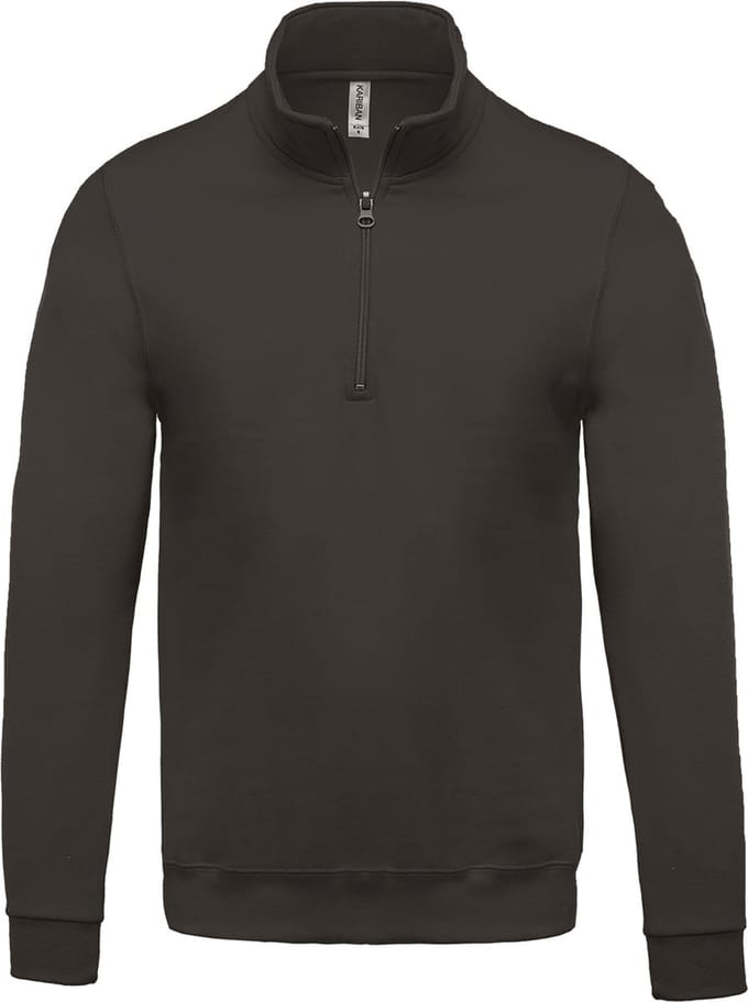 Kariban Sweater met ritskraag K478 - Dark Grey - S