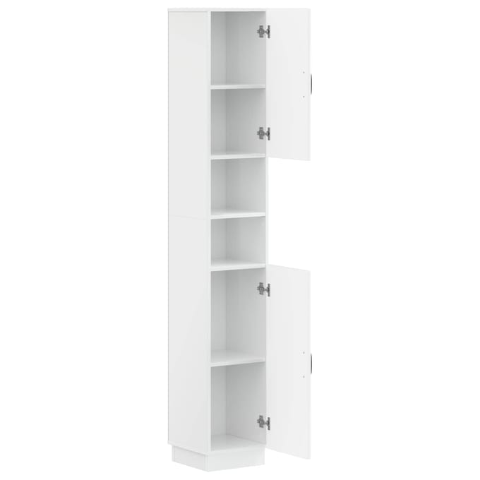 vidaXL - Badkamerkast - met - Open - Plank - HOORN - Hoogglans - Wit