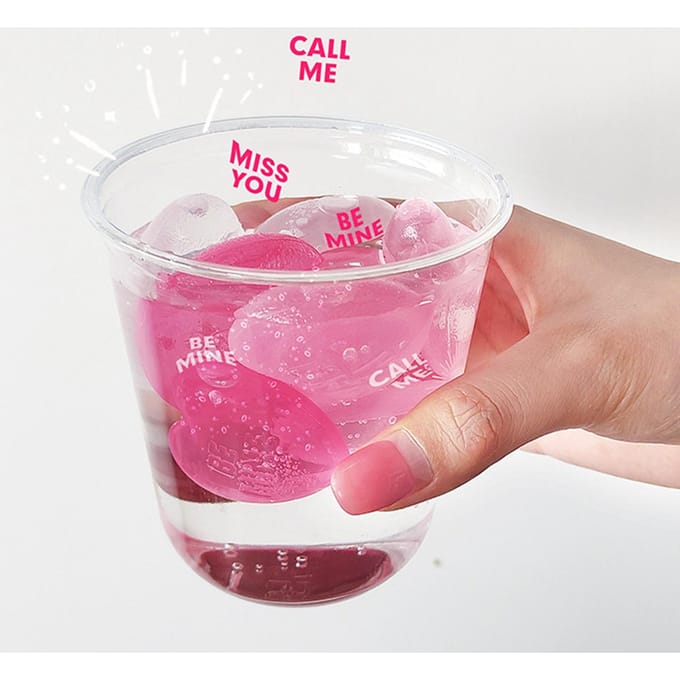 15 Stuks Hartvormige Herbruikbare IJsblokjes Puur Water Herbruikbare IJsblokjes voor Drankjes Whiskey Wodka Koffie pink