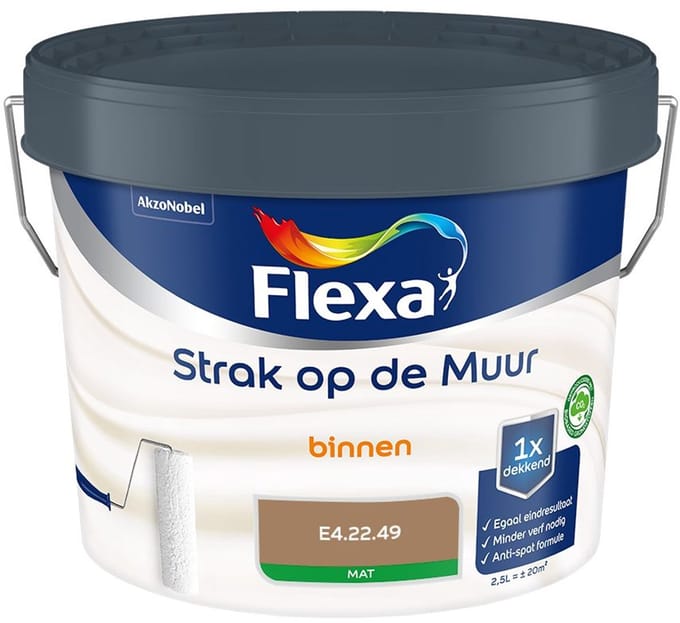 Flexa - Strak Op De Muur Binnen Mat - E4.22.49 - Mengverf - 2,5 L