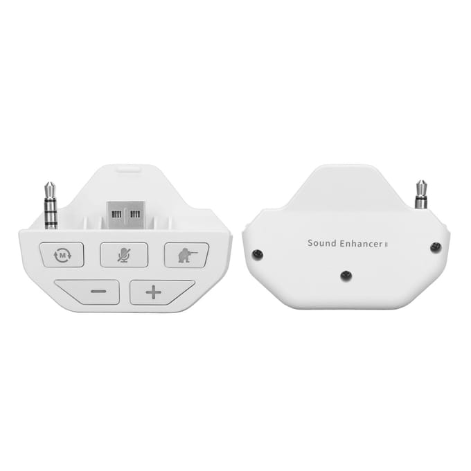 Voor Xbox One Controller Geluidsverbeteraar Stereo Headphone Adapter met 4 EQ Geluidsmodi en Detectiemodus Wit white