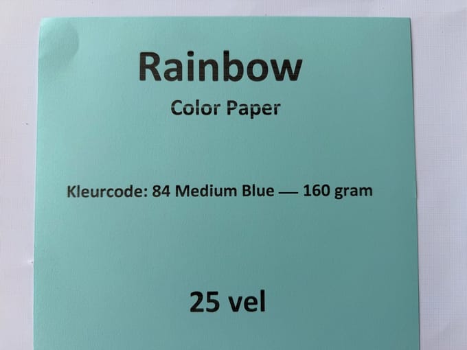 Rainbow Kl-84 Medium blauw 25 vel 160 gram papier