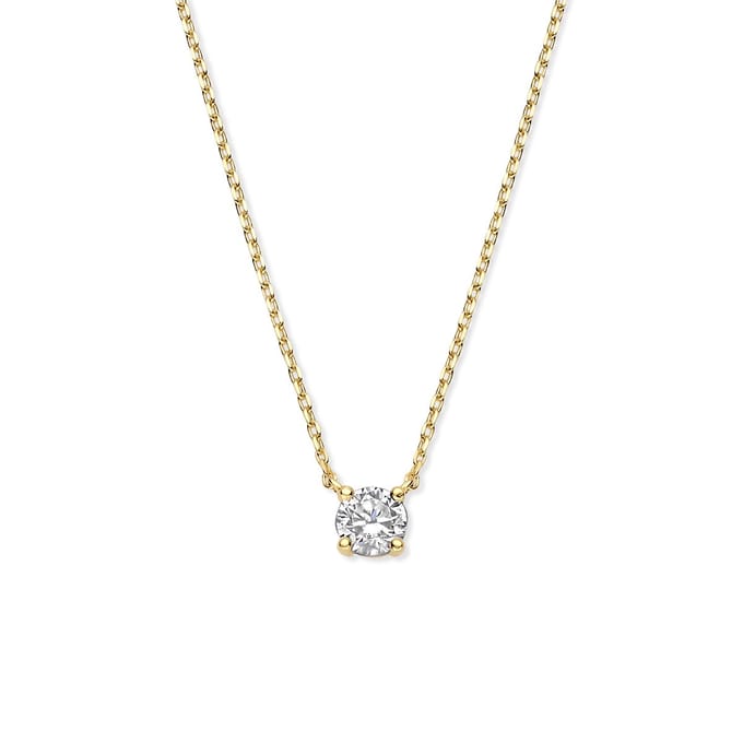 Sparkle14 Ketting Zirkonia 0,8 mm 42 cm - Goud
