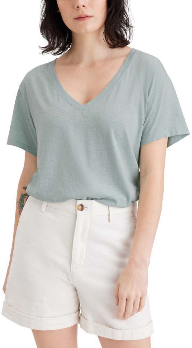Dockers Deep T-shirt Met Korte Mouwen En V-hals Grijs S Vrouw