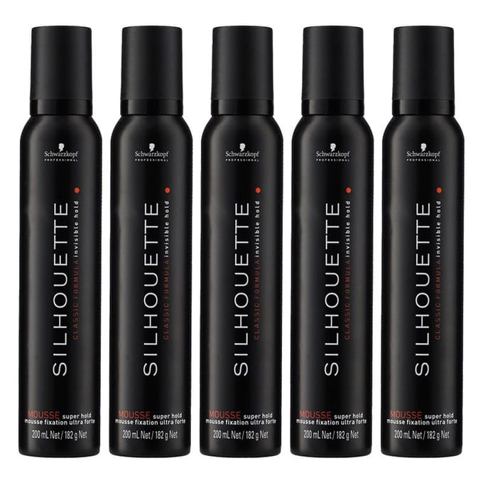 5x Schwarzkopf Silhouette Super Hold Mousse 200ml