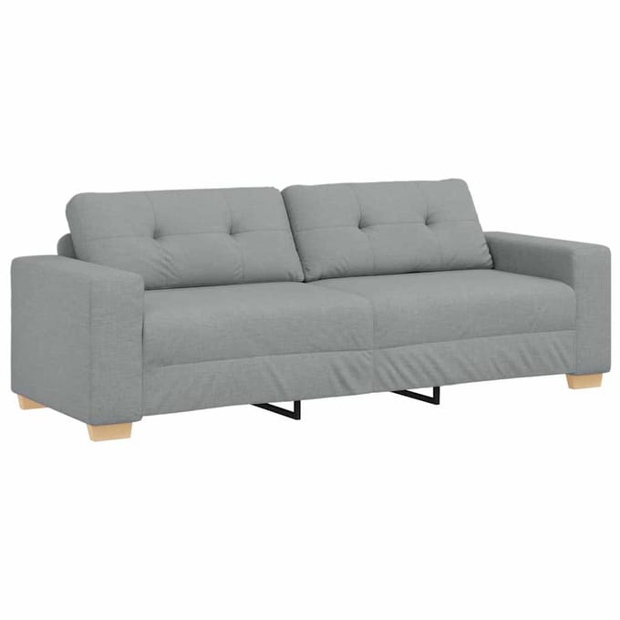 vidaXL - 3-zitsbank - lichtgrijs - 220x78x80 - cm - stof