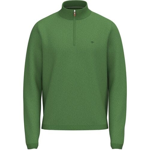 Fynch-Hatton Trui Air Cotton Troyer Zip Avocado / male