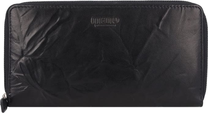 mano Leren Portemonnee Donna Aurona Continental Wallet Black Zwart