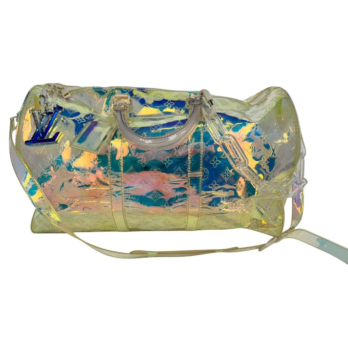 Louis Vuitton Monogram Prism Keepall Bandoulière Tas in Multicolor PVC