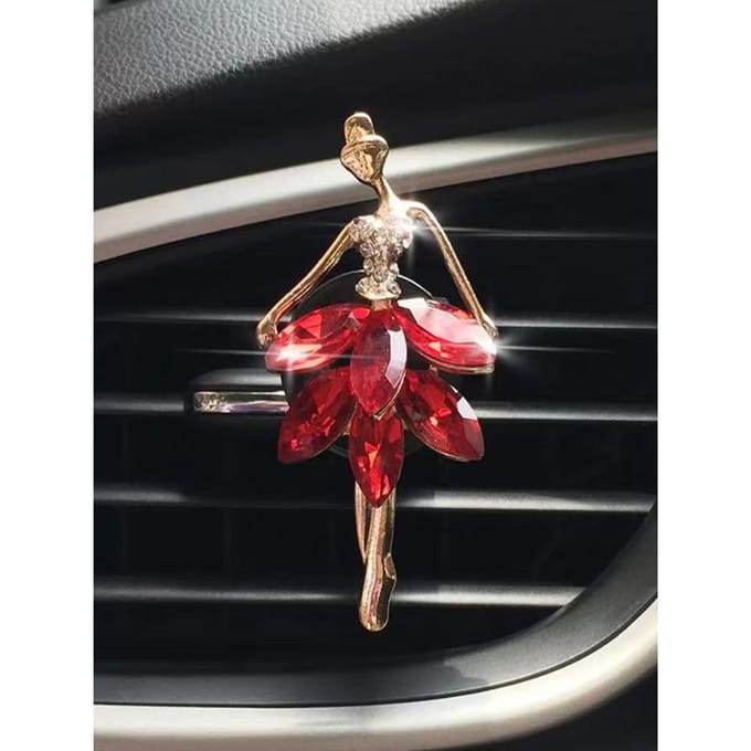Strass Meisje Ontwerp Auto Luchtuitlaat Decoratie one-size rood