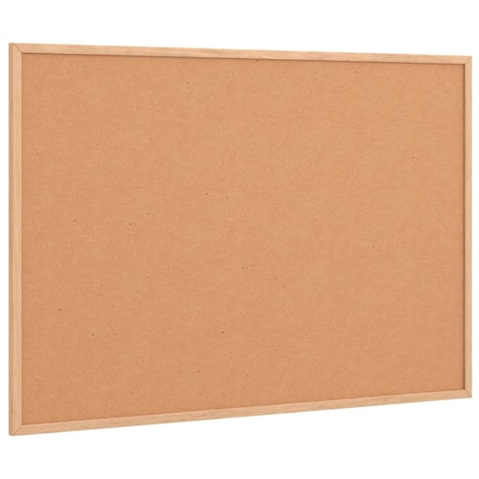 vidaXL - Kurkbord - met - massief - grenenhouten - frame - 80x55 - cm