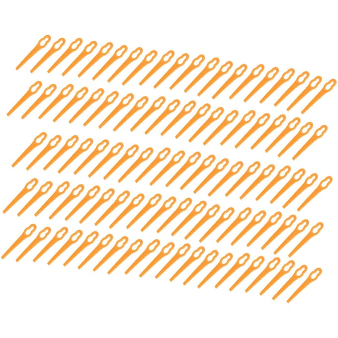 Lot de 100 lames de coupe en plastique pour coupe-herbe, accessoires de remplacement pour outils d'élagage manuel, noir