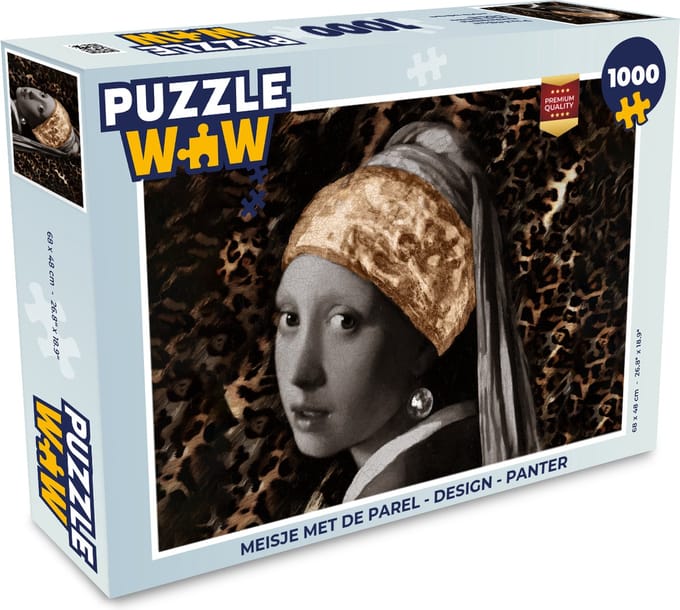 Puzzel Meisje met de parel - Design - Panter - Legpuzzel - Puzzel 1000 stukjes volwassenen