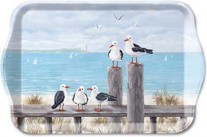 Tray melamine 13x21 cm Seagulls on the dock
