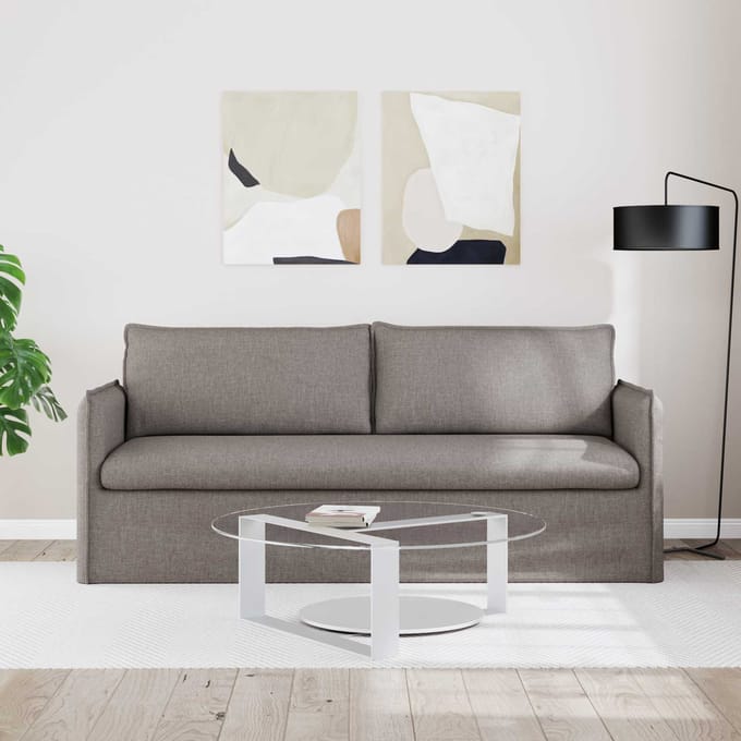 vidaXL - Bank - Taupe - 196 - x - 82 - x - 85 - cm - Stof