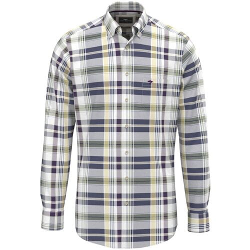 Fynch-Hatton Overhemd Colorful Multi Check Superfine Cotton Aubergine / male
