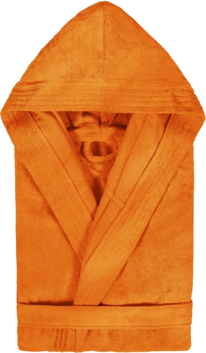 Badjas met Capuchon Uni Cool Velours Oranje col 3074 maat M