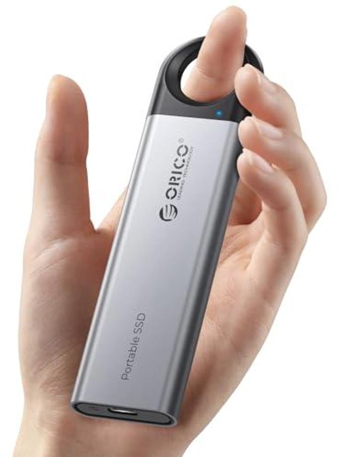 1TB Externe SSD tot 1050MB/s - Draagbare Solid State Drive met Hanggatontwerp en 2-in-1 USB C&A Kabel