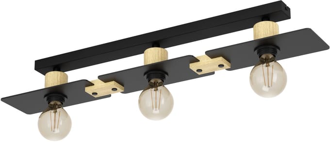 EGLO Bramerton Plafondlamp - E27 - 81 cm - Zwart|Bruin