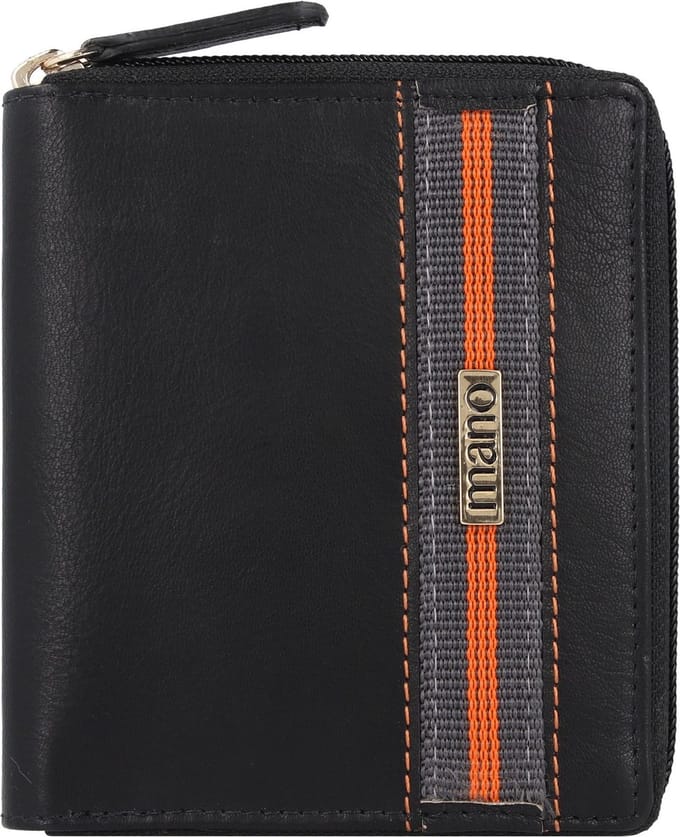 mano Don Leonardo Portemonnee RFID Leer 10 cm - Dames - Staand formaat - schwarz