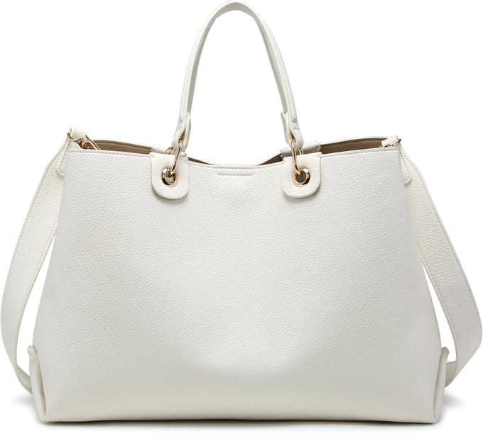 Kassandra & Co - trendy handtas - dubbel handvat - wit