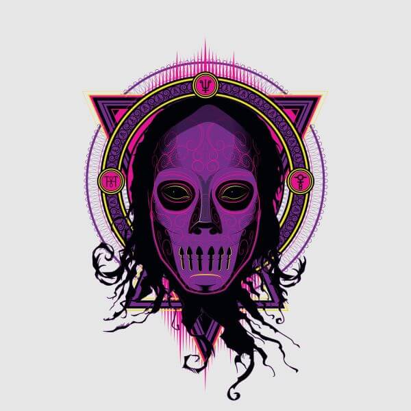 Harry Potter Death Mask 2 Neon dames t-shirt - Grijs - S