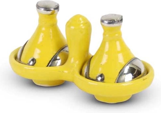 Safaary - Tajine mini Geel met Metaal 2-delig