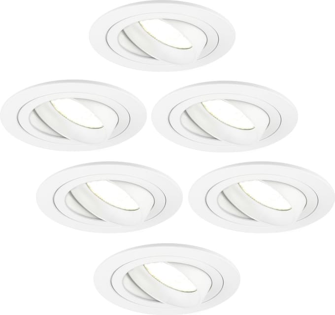 Ledvion - 6X LED Inbouwspot Tokyo - Wit - Dimbaar - 3W - 4000K - Ø92 mm