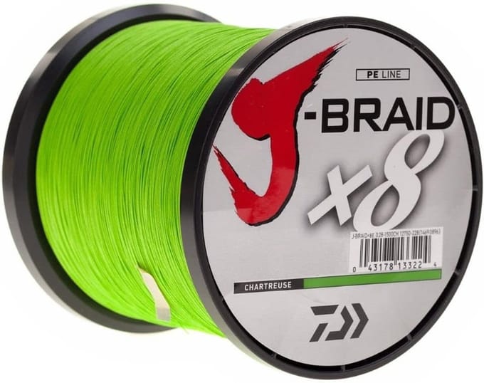 Daiwa J-Braid X8 Vislijn 1500m Chartreuse - 8-voudig Gevlochten