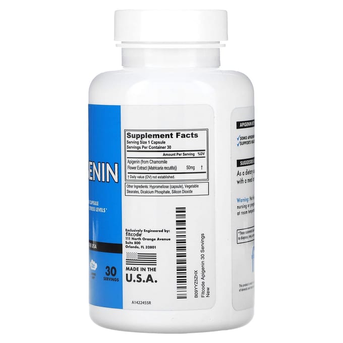 fitcode, apigénine, 50mg, 30 gélules