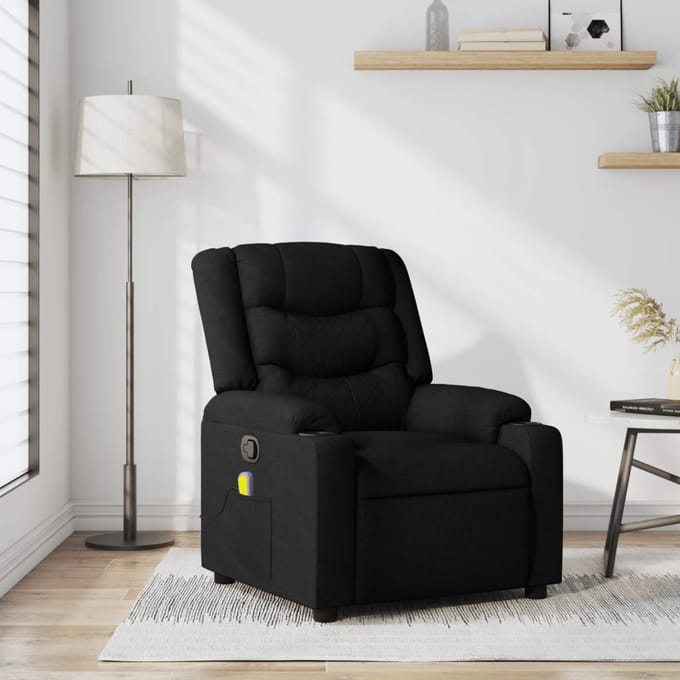 Vidaxl Klapbare Massagestoel, Zwart, Bekleed met Stof