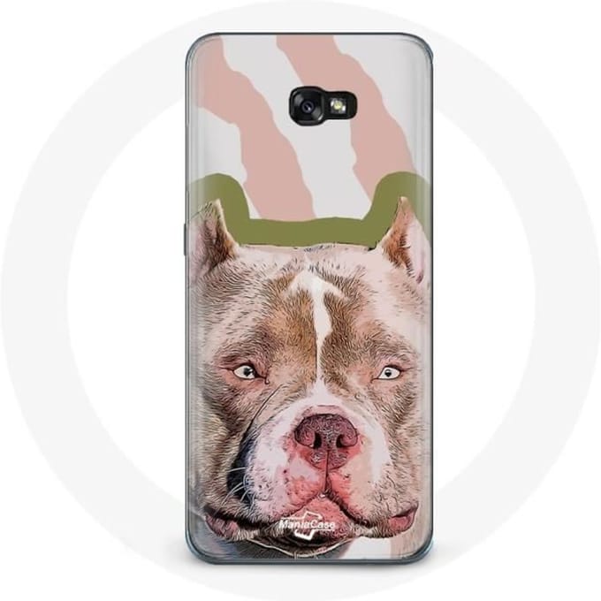 Coque - Samsung - Galaxy A8 2016 - Souple - Marron - Chien de Pitbull marron