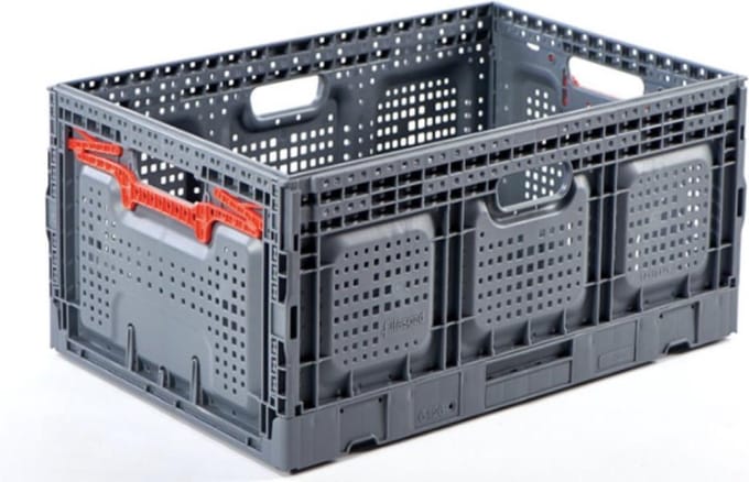 Alpac Klapkrat - Vouwkrat - 600 x 400 x 259 mm - 55 L - Grijs
