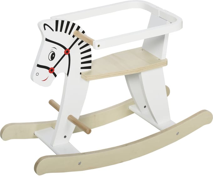 HOMCOM Kinderschommelpaard - Hout - 68x26x48cm - Wit