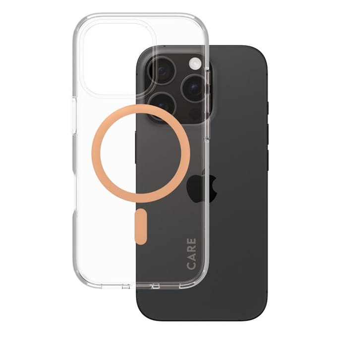 CARE by PanzerGlass Flagship Case - Transparant Urban Combat w. Peachy MagSafe iPhone 16 Pro