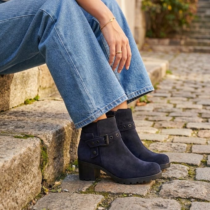 Gabor Gabor Enkellaarsjes blauw Suede