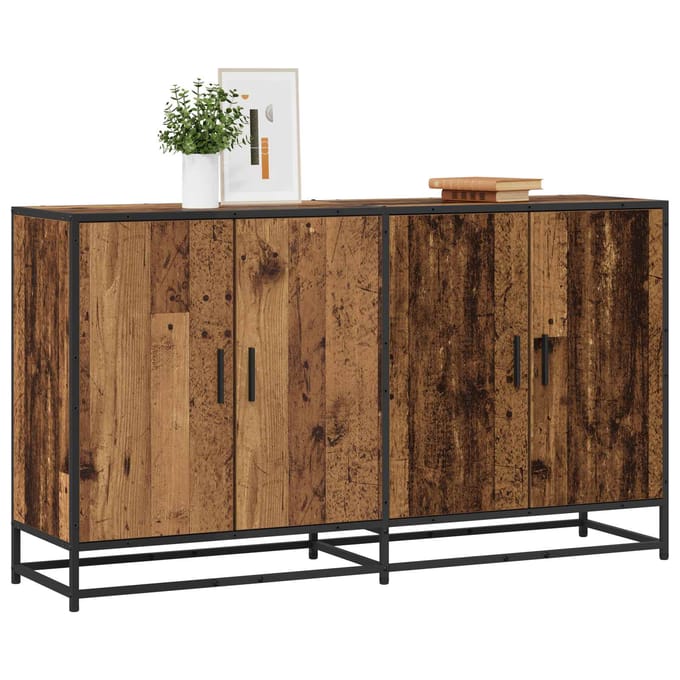 vidaXL - Dressoir - Oud - hout - 134 - x - 35 - x - 76 - cm - Bewerkt - hout