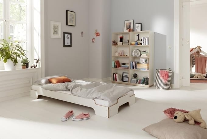 Müller Möbelwerkstätten - Stapelbed Klassiek - CPL wit met berk - 100 x 200 cm