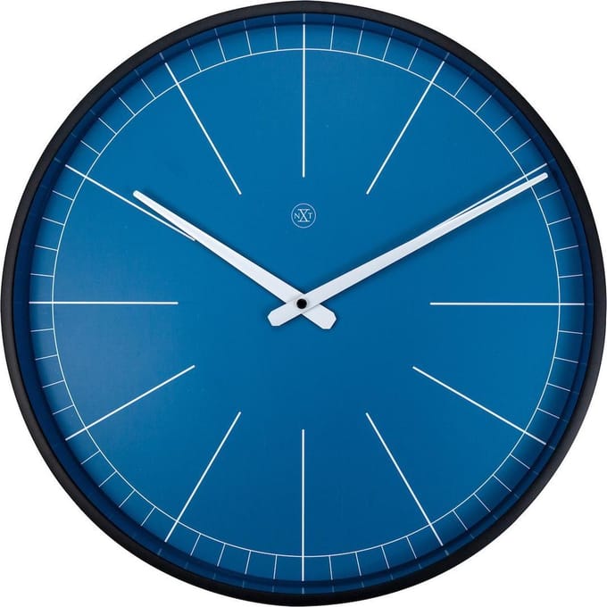 nXt Ethan – Wandklok – 40 cm – Metaal – Blauw