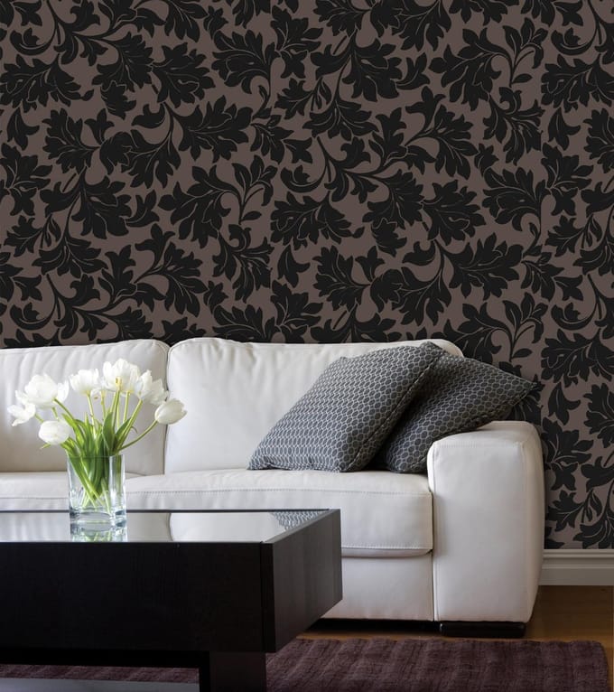 Dutch Wallcoverings Vliesbehang bladeren - bruin