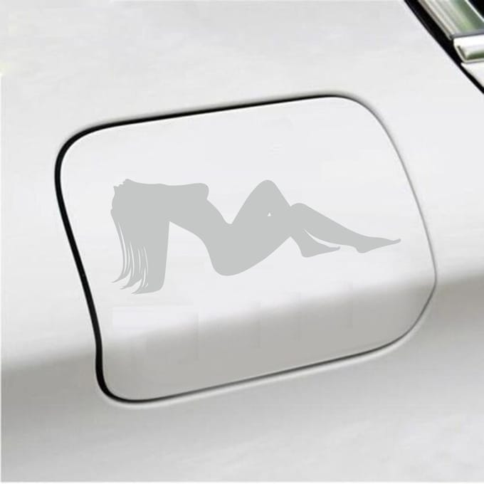 Bumpersticker - Dame - 7,3 X 18 - Licht Grijs