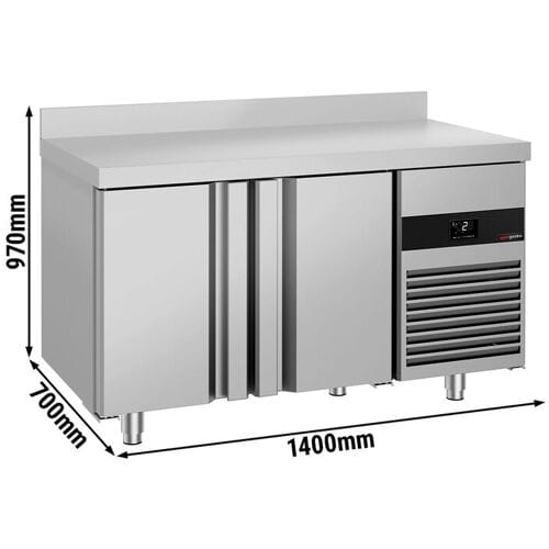 GGM Gastro Kühltisch PREMIUM - 1400x700mm - mit 2 Türen - Aufkantung