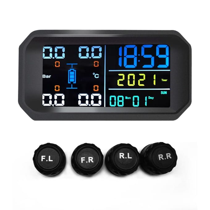 Auto Universeel Zonne-energie Bandenspanningscontrolesysteem USB Oplaadbaar Hoge Nauwkeurigheid TPMS external sensor veelkleurig