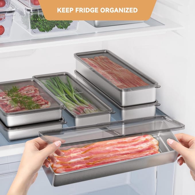 Famanu - Stapelbare opbergbak met deksel – transparant plastic – thee- en kruidenorganizer