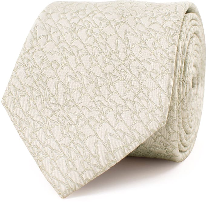 TRESANTI | GINESIO | Silk tie with bamboo leaves | groen
