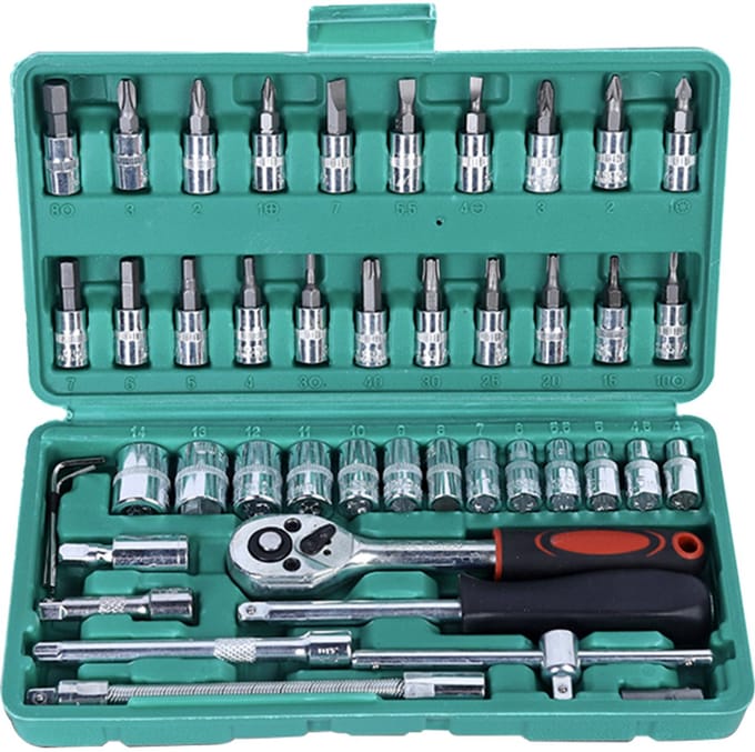 Professionele Dopsleutel set 46-delig – Complete Gereedschap set voor Iedere Klus